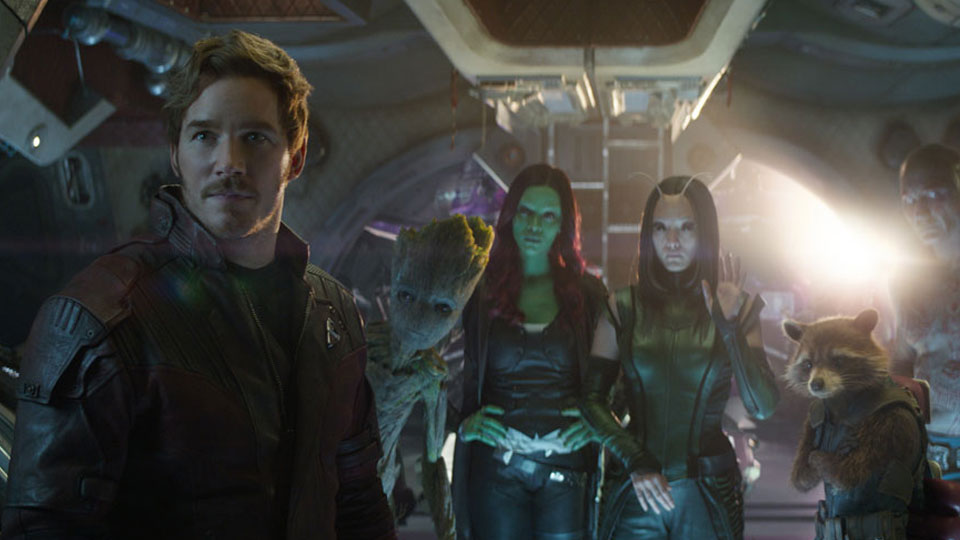 Nicht zu vergessen die musikalischen Guardians Star-Lord (Chris Pratt), Groot (Vin Diesel), Gamora (Zoe Saldana), Mantis (Pom Klementiff), Rocket (Bradley Cooper), Drax (Dave Bautista)...