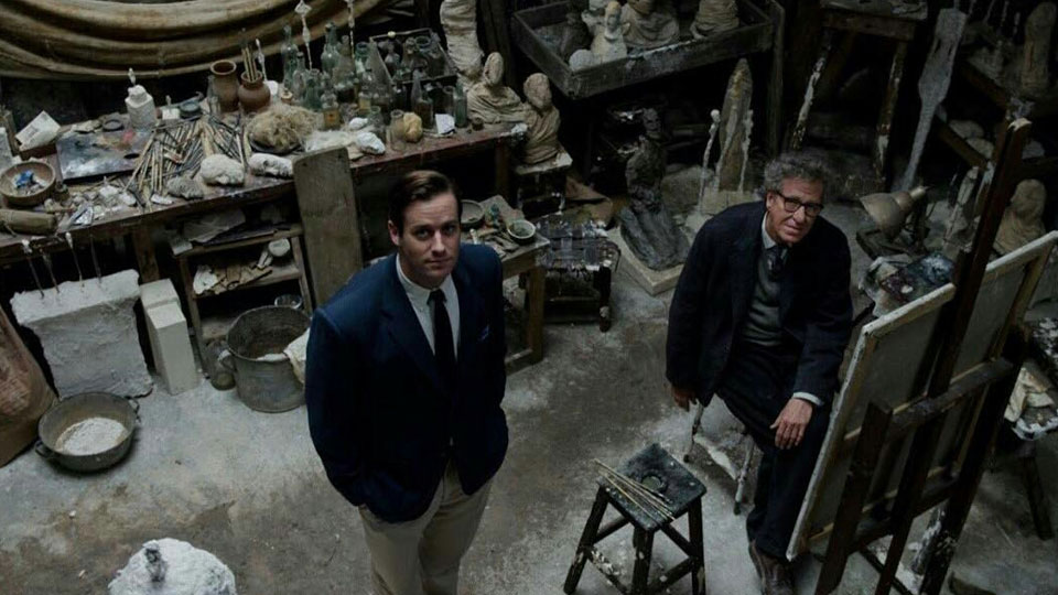 James Lord (Armie Hammer) und Alberto Giacometti (Geoffrey Rush)