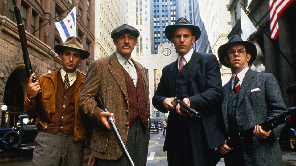 Jim Malone (Sean Connery), Eliot Ness (Kevin Costner), George Stone (Andy Garcia) & Oscar Wallace (Charles Martin Smith)