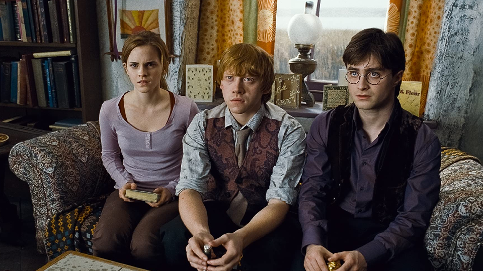 Hermine (Emma Watson), Ron (Rupert Grint) und Harry (Daniel Radcliffe)